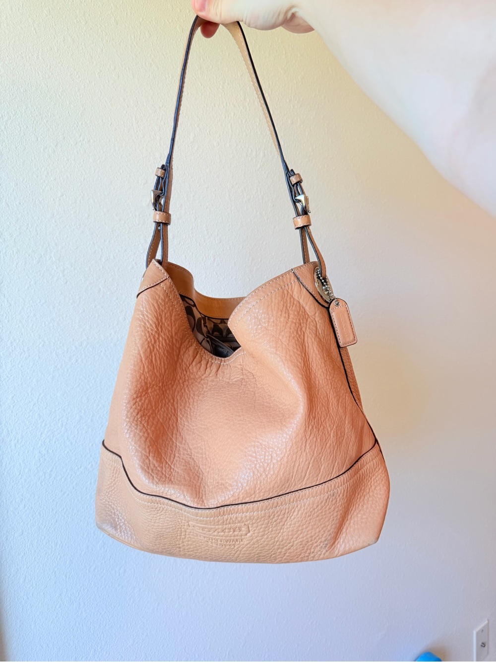 Coach Vintage Tan Pebbled Leather Hobo Bag